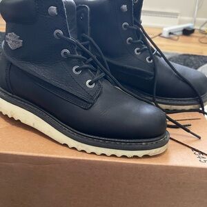 Harley-Davidson Men's Black Leather Lace-Up Boots